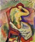 Georges Braque. Femme nue assise, de dos.